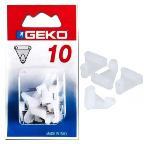 GANCIO 3 CHIODINI NYLON BIANCO Pz 10          GEKO