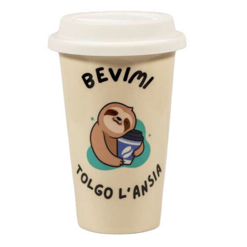 TAZZA MUG CERAMICA COPERCHIO BEVIMI    ml 260 SOOR
