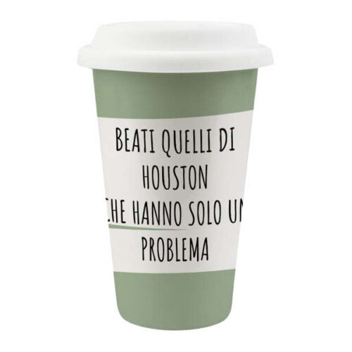 TAZZA MUG CERAMICA COPERCHIO HOUSTON   ml 260 SOOR