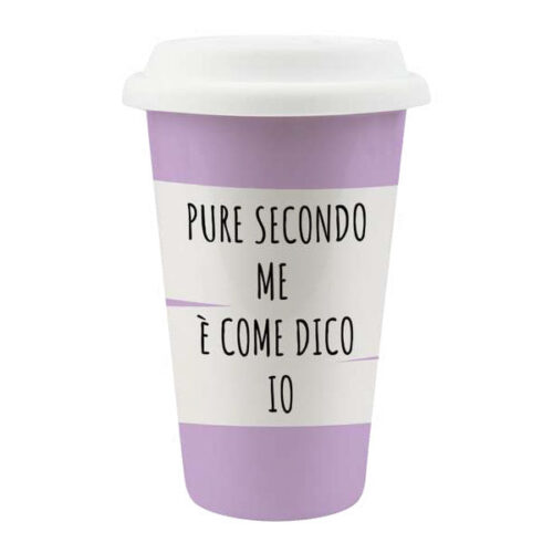 TAZZA MUG CERAMICA COPERCHIO COME DICO ml 260 SOOR