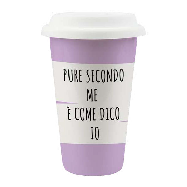 TAZZA MUG CERAMICA COPERCHIO COME DICO ml 260 SOOR