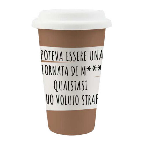TAZZA MUG CERAMICA COPERCHIO GIORNATA  ml 260 SOOR