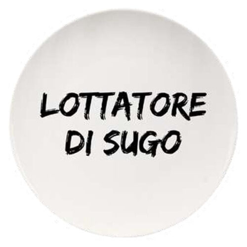 PIATTO CERAMICA PIANO LOTTATORE SUGO  cm 26,5 SOOR