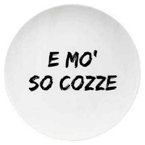 PIATTO CERAMICA PIANO MO' SO COZZE    cm 26,5 SOOR