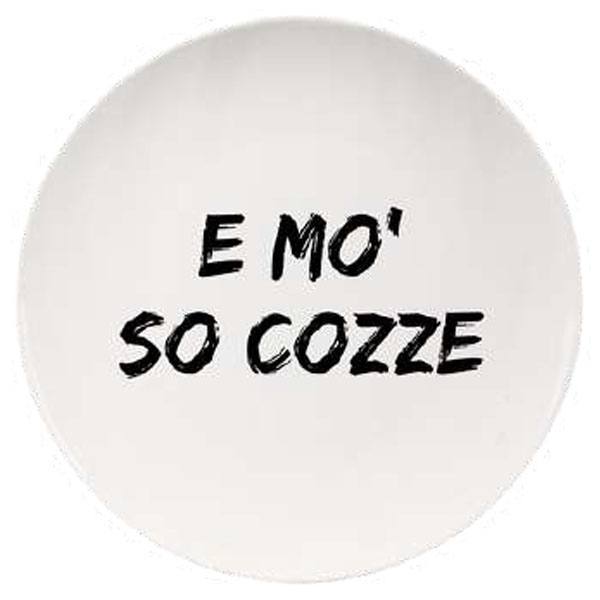 PIATTO CERAMICA PIANO MO’ SO COZZE    cm 26,5 SOOR