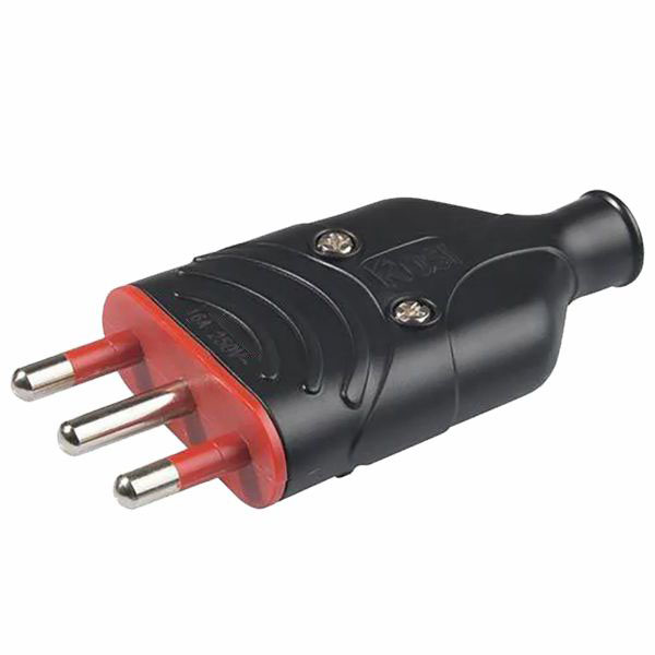 SPINA DIRITTA 10A+T NERA ELA PLUG ROSI