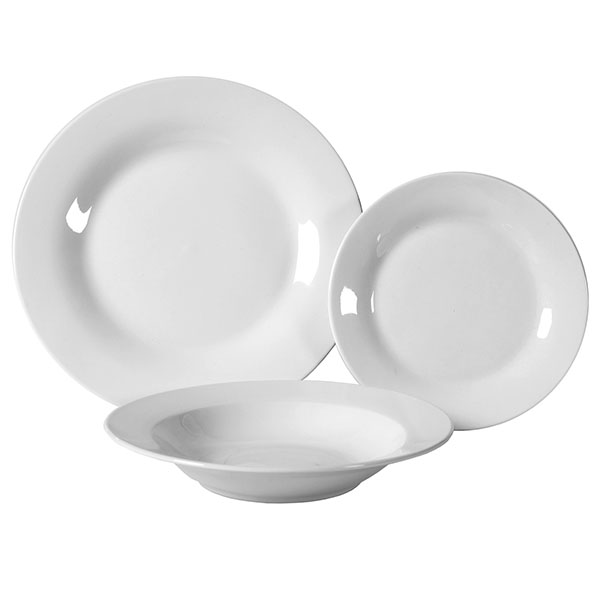 SERVIZIO PIATTI PORCELL.BIANCO Pz 18 XTRA 12574