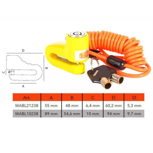 LUCCHETTO MOTO BLOCCADISCO mm 5,3       WABL WALLY