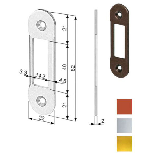 INCONTRO SERRATURE MEDIANA 22x82 OTTONATO 1402 AGB