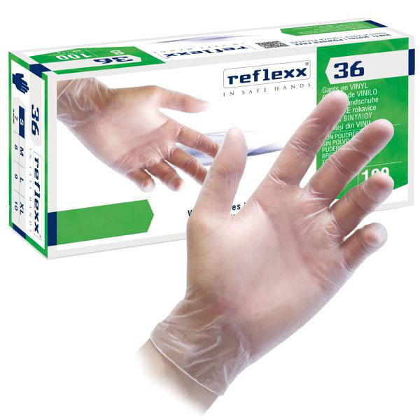 GUANTI VINILE R36 POWDER FREE L     Pz 100 REFLEXX