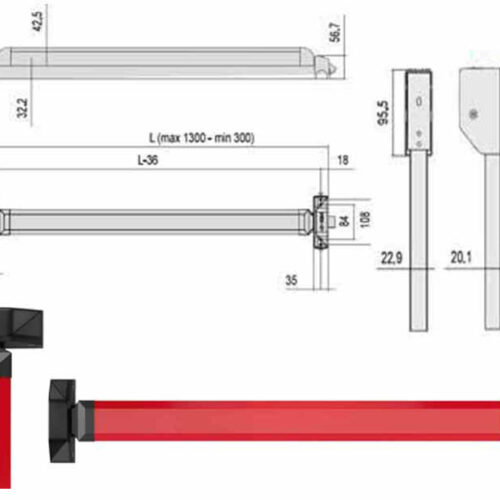 MANIGLIONE ALPHA TOUCH  84 LATERAL.5M801-11-0 CISA