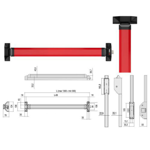 MANIGLIONE ALPHA TOUCH  84 LAT+VER 5M811-11-0 CISA