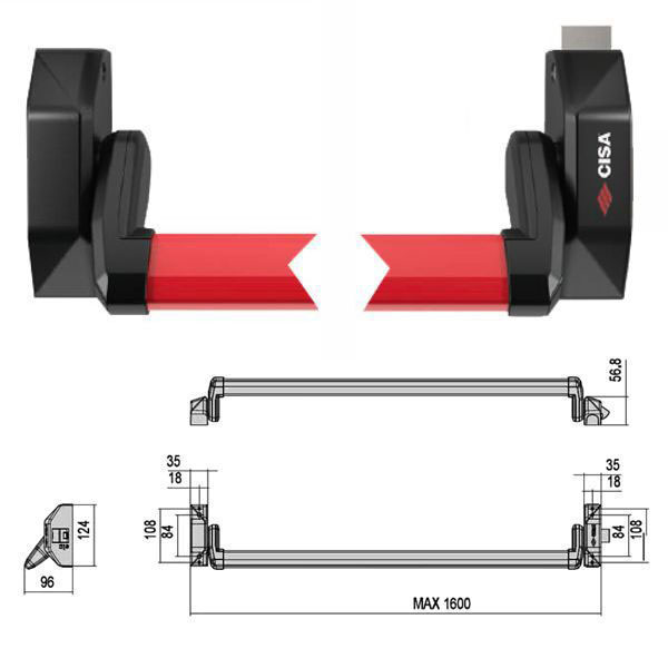 MANIGLIONE ALPHA PUSH VERTICALE    5M016-10-0 CISA