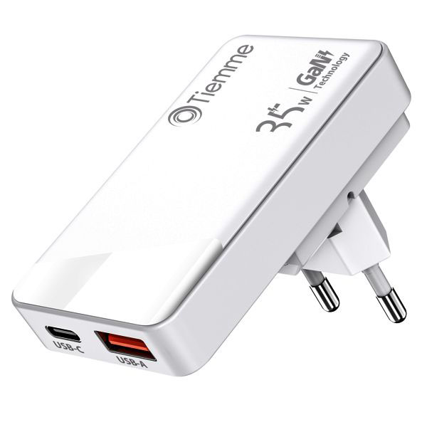 CARICABATTERIE 2 USB-A/C watt 18+35    4021 TIEMME