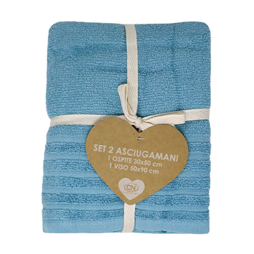 ASCIUGAMANI BAGNO OSPITE+VISO VENUS Pz 2 O&N