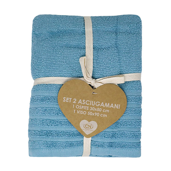 ASCIUGAMANI BAGNO OSPITE+VISO VENUS Pz 2 O&N