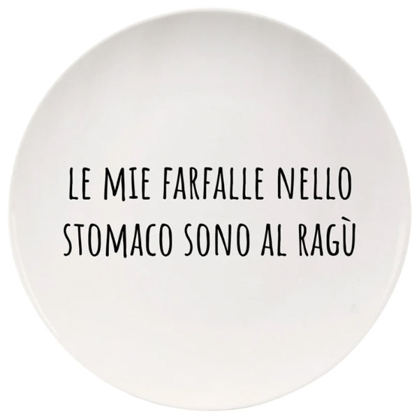 PIATTO CERAMICA PIANO FARFALLE        cm 26,5 SOOR