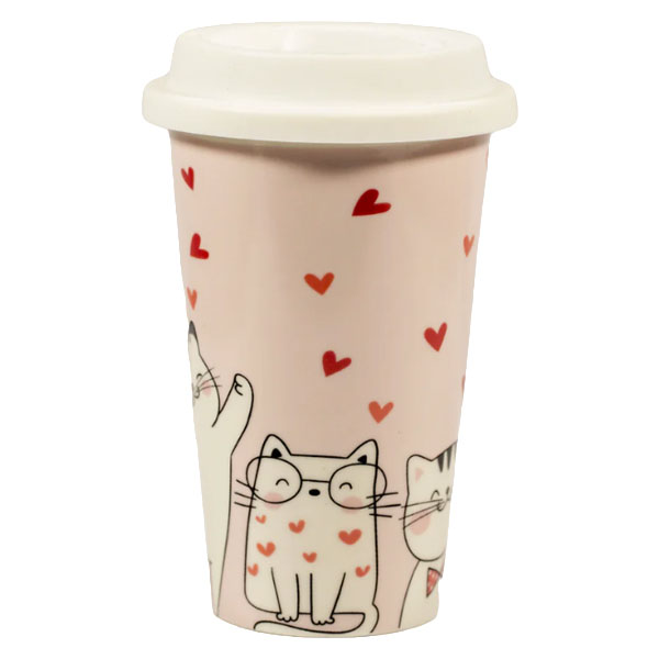 TAZZA MUG CERAMICA COPERCHIO GATTI     ml 260 SOOR