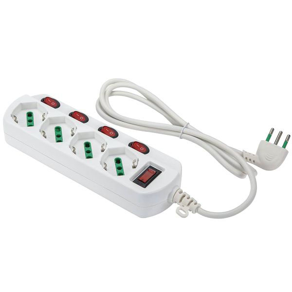MULTIPRESA 4x2PT SK INT BIANCO    OMEGA 474344 FME