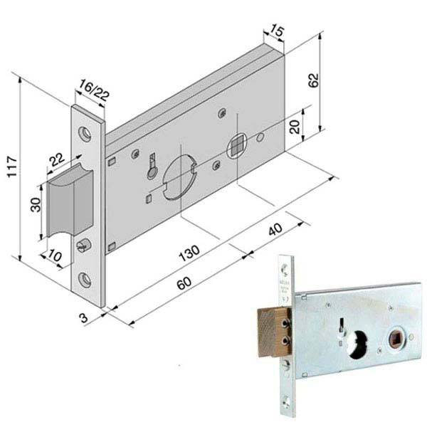 SERRATURA INF.ALL F16            123.60.01.0 WELKA