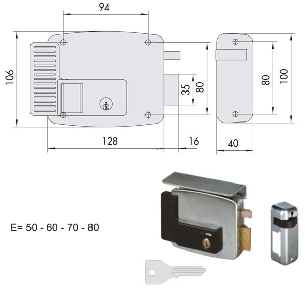 ELETTROSERRATURA APP.FERRO DX      11721-50-1 CISA