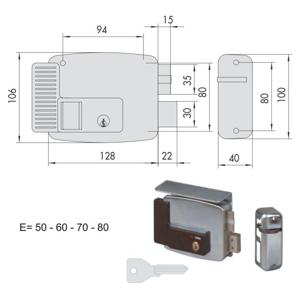 ELETTROSERRATURA APP.FERRO DX 11761-50-1 CISA