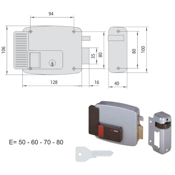 ELETTROSERRATURA APP.LEGNO SX 11611-80-2N7 CISA