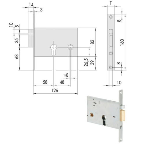 ELETTROSERRATURA INF.FASCE ALL SX  14010-60-2 CISA
