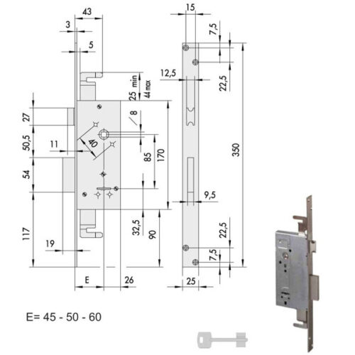 SERRATURA INFILARE FERRO           57215-45-0 CISA