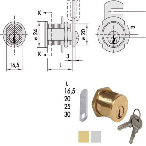 CILINDRO LEV. mm 25 D.20 OTT. SMER.72210-25-0 CISA