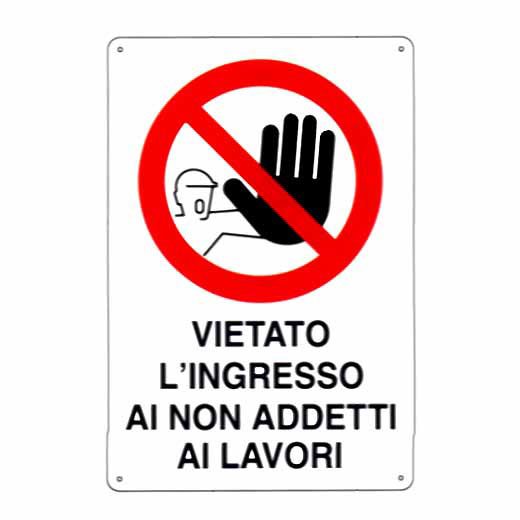 CARTELLO VIETATO L’INGRESSO       48x 68 PLASTICA