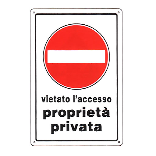 CARTELLO PROPRIETA’ PRIVATA ACCES.20x 30 PLASTICA