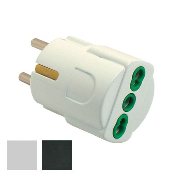 ADATTATORE SCHUKO 10/16A+T NERO 81091 FME