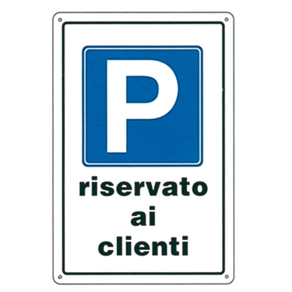 CARTELLO PARCHEGGIO CLIENTI       20x 30 PLASTICA