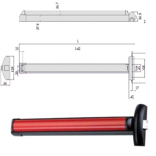 MANIGLIONE FAST TOUCH 120 LATERALE 59801-10-0 CISA