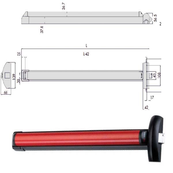MANIGLIONE FAST TOUCH  84 LATERALE 59801-11-0 CISA