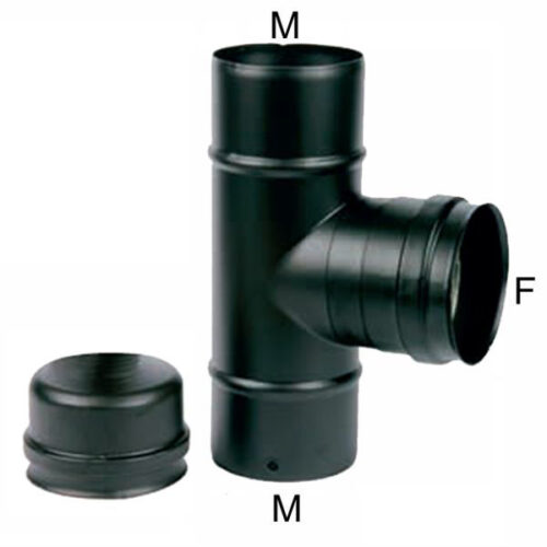 GOMITO T INOX 10 MFM TAPPO   NERO PELLET 300 MARAL