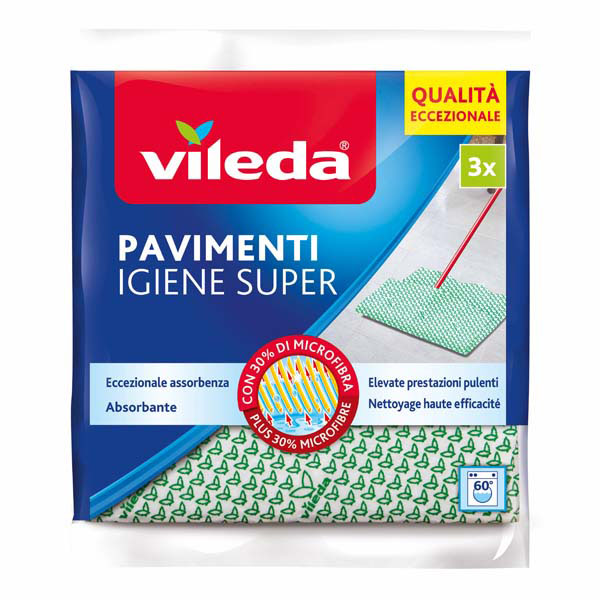 PANNO PAVIMENTI IGIENE SUPER  Pz 3 cm 50×45 VILEDA