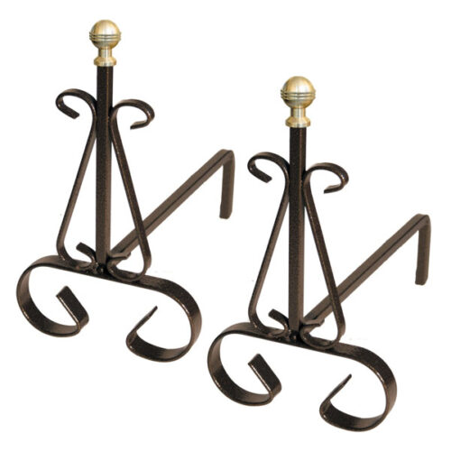 ALARI POMOLI OTTONE cm 35x15 h25 Pz2 LAPILLO 12852