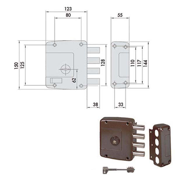 SERRATURA SICUREZZA SEMPLICE DX    57152-60-1 CISA