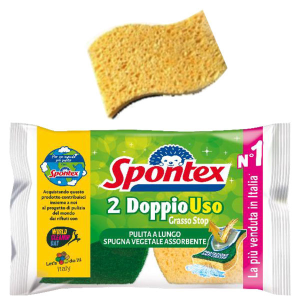 SPUGNA FIBRA VERDE DOPPIO USO         Pz 2 SPONTEX