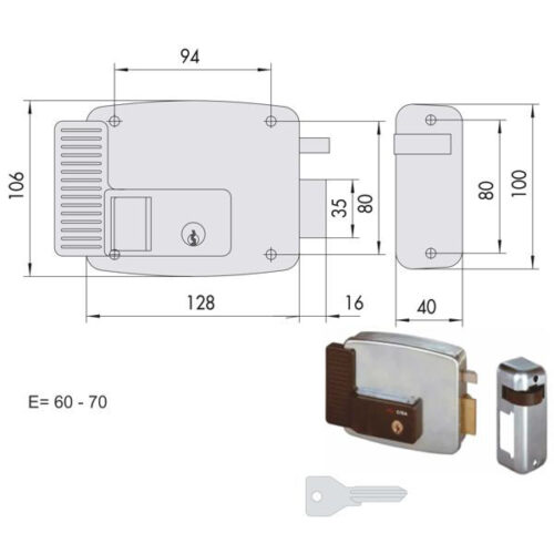 ELETTROSERRATURA APP.FERRO SX      11921-60-4 CISA