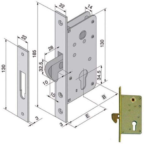 SERRATURA INF.LEGNO              026.60.00.0 WELKA