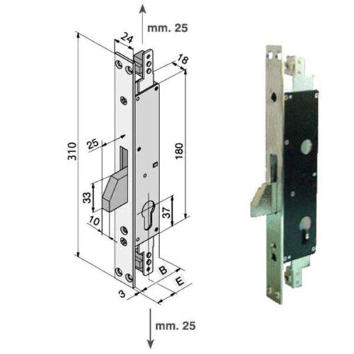 SERRATURA INF.FERRO              080.25.01.0 WELKA