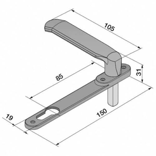 MANIGLIA PLACCA NYLON            086.00.04.0 WELKA
