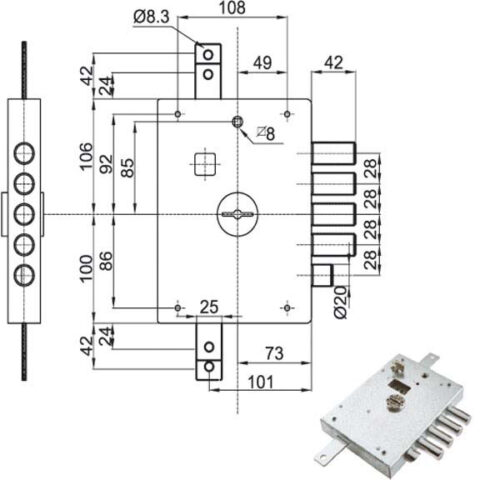 SERRATURA SIC.TRIPLICE SX DM E73     7112-1SE ATRA