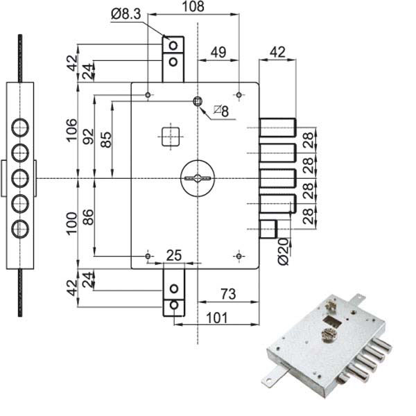 SERRATURA SIC.TRIPLICE SX DM E73     7112-1SE ATRA