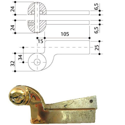 BRACCIO CHIUDIPORTA 7100 SUP REVERS.    MA0007 MAB