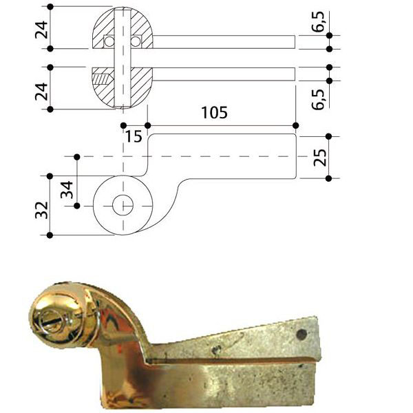BRACCIO CHIUDIPORTA 7100 SUP REVERS.    MA0007 MAB