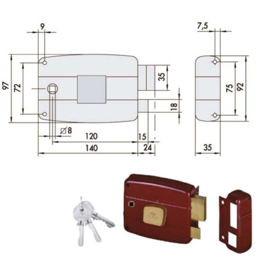 SERRATURA APP.LEGNO SX             50181-60-2 CISA
